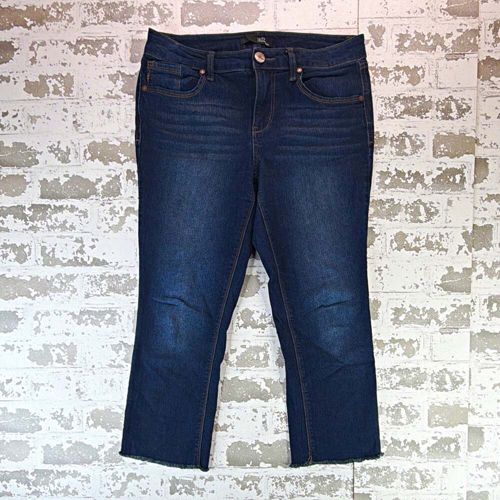 1822 Denim Women’s Dark Wash Blue Straight Leg Mid Rise Stretch Jeans 8